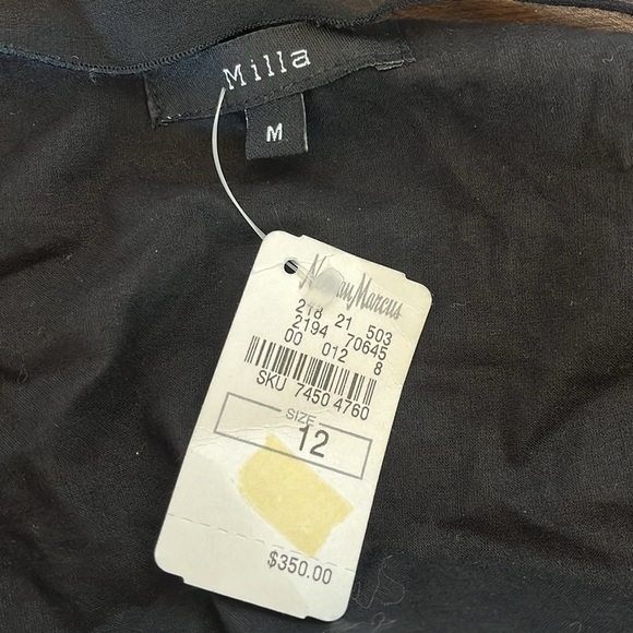 Milla Black Silk Bat Asymmetrical Blouse Size 12 - Picture 11 of 12